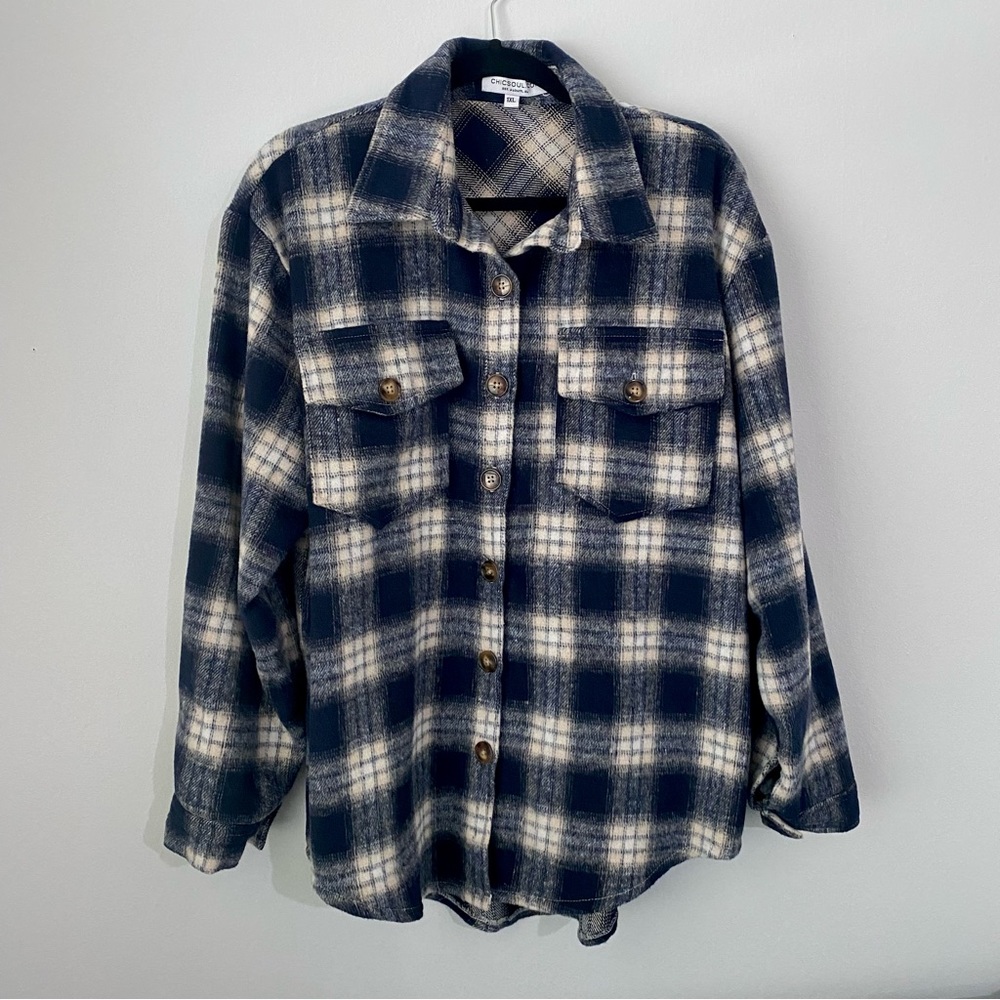 Chic Soul Navy Shacket